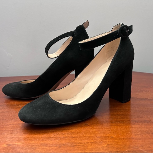 Marc Fisher black suede leather ankle strap pump. size 10M - Picture 2 of 14